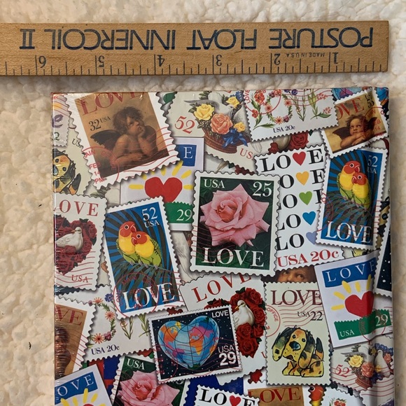 🦩NWT Antioch journal with 160 ruled pages, stamp collage design, 5.5 x 9 inches - Picture 3 of 6